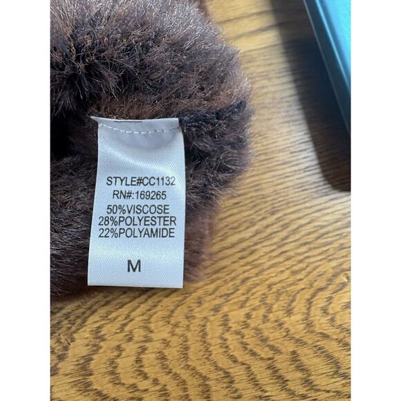 Threaded Leaf Cardigan Womens Size M Brown Leopard Print Fuzzy Cozy Sweater New - Picture 10 of 16